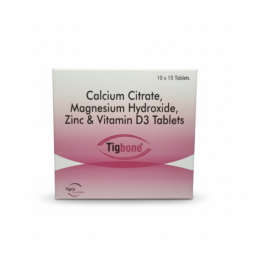 Tigbone Calcium Citrate, Magnesium, Zinc & Vitamin D3 Tablets