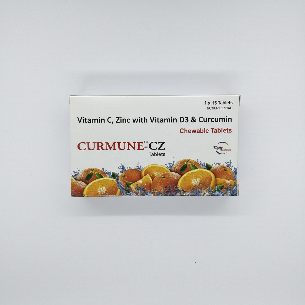 Curmune-CZ Chewable Tablets (Vitamin C, Zinc, Vitamin D3 & Curcumin)