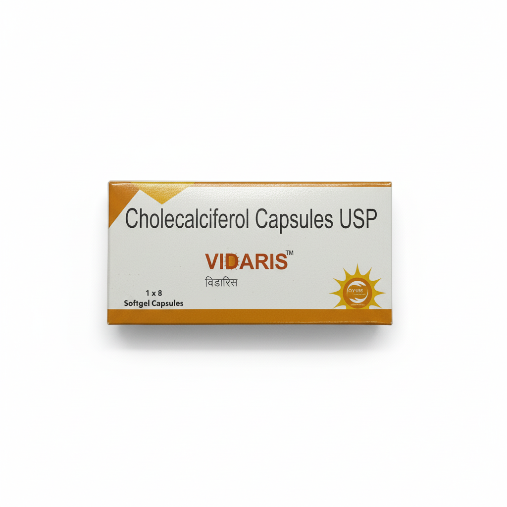 Vidaris Cholecalciferol (Vitamin D3) 60000 IU Softgel Capsules