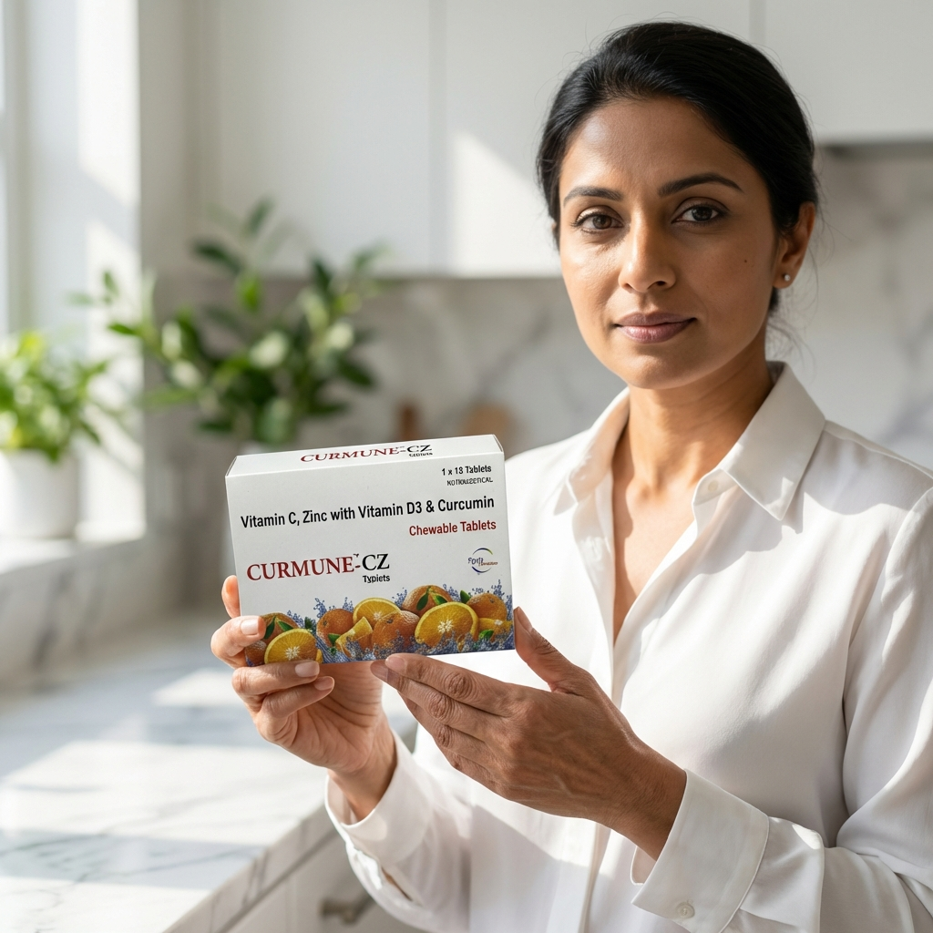 Curmune-CZ Chewable Tablets (Vitamin C, Zinc, Vitamin D3 & Curcumin)