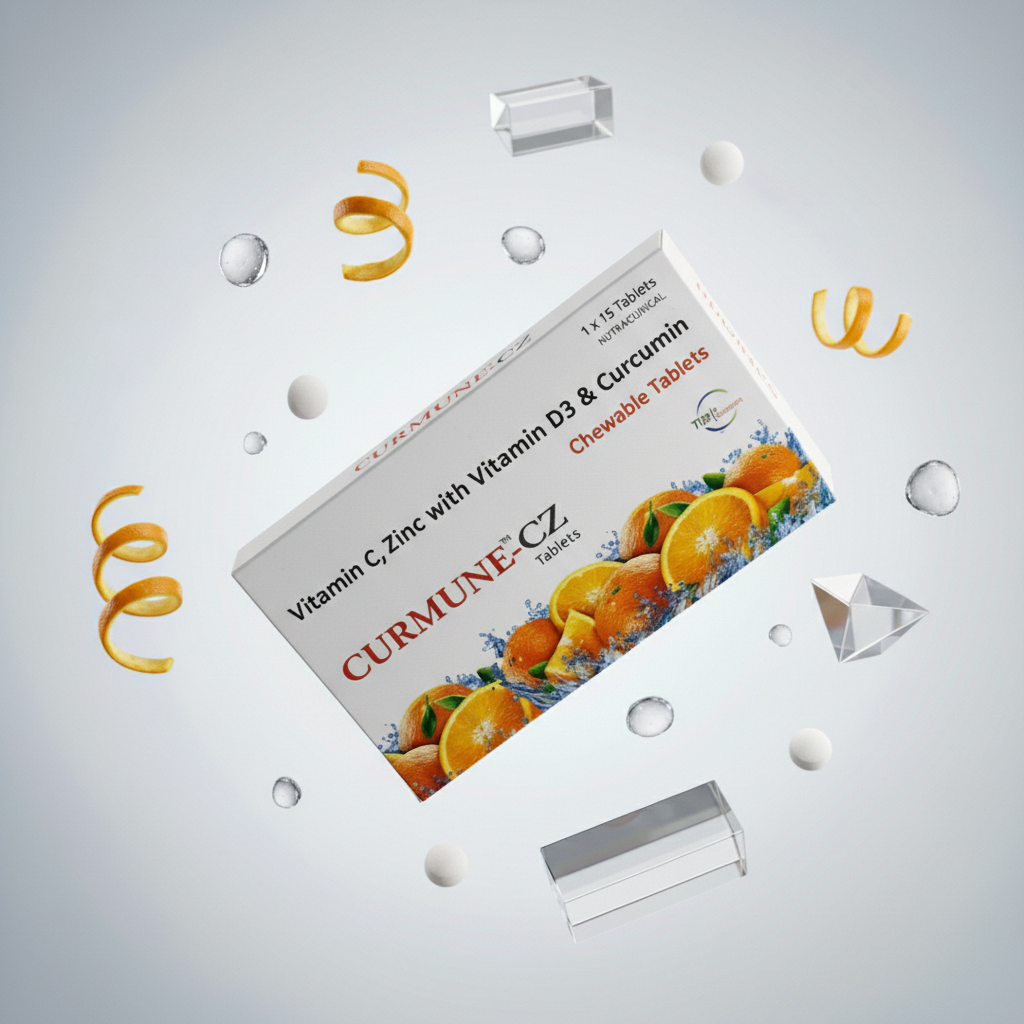 Curmune-CZ Chewable Tablets (Vitamin C, Zinc, Vitamin D3 & Curcumin)