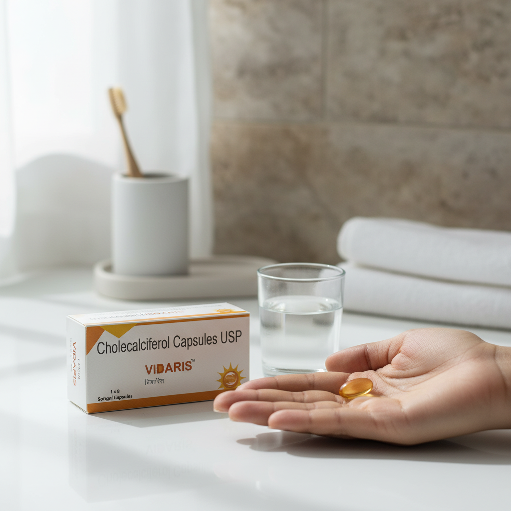 Vidaris Cholecalciferol (Vitamin D3) 60000 IU Softgel Capsules